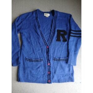 Vintage Sweater Mens Cardigan Varsity Tennis Wimbleton Letterman Grandpa Preppy